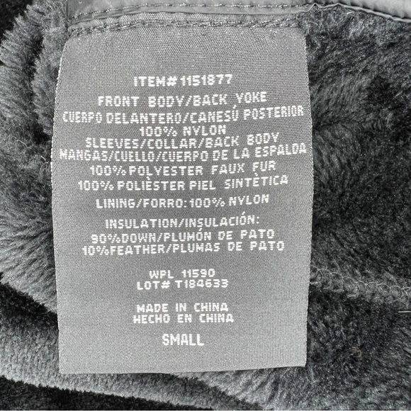 Small 32 Degrees Black Jacket Faux Fur Puffer Jacket Long Sleeve Down Feather - Picture 8 of 10